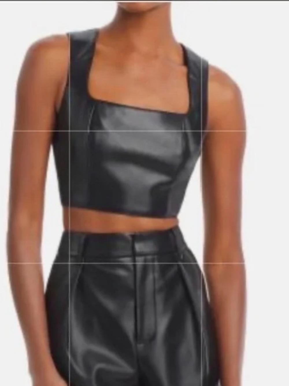 7 for All Mankind Faux Leather Crop Top NWT Medium - Black - Brand New!